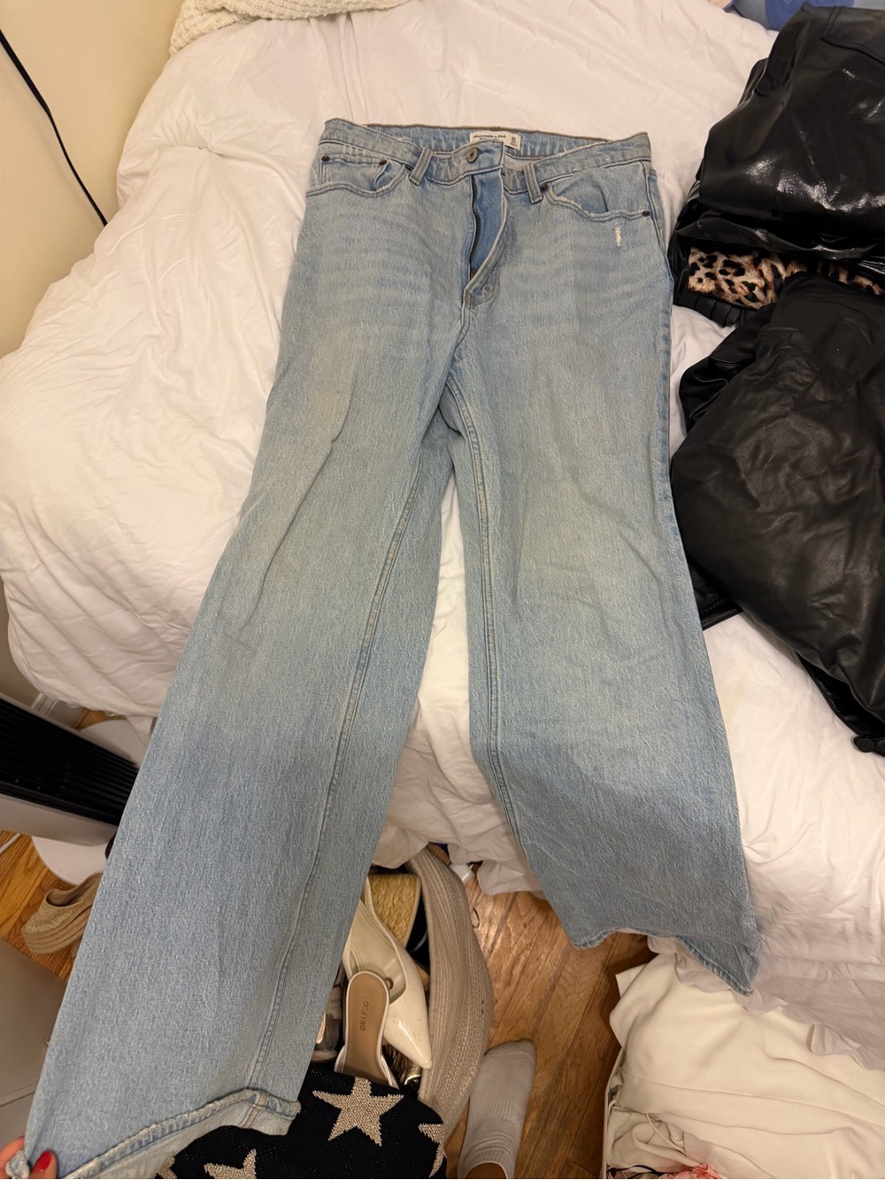 Abercrombie & Fitch Light Blue Wide-Leg Jeans